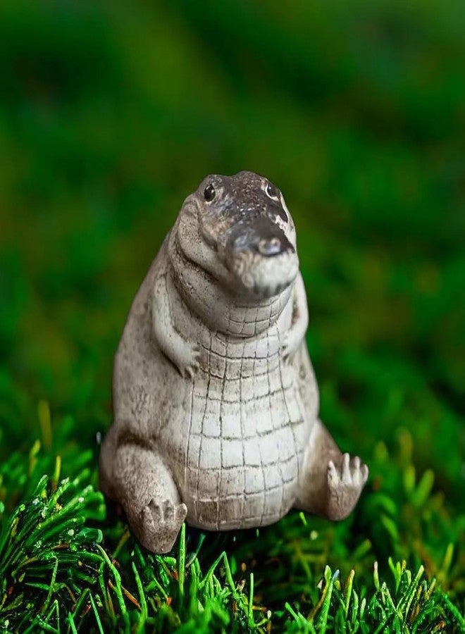KnocKconK Small Crocodile Fish Tank Decorations, Cute Lively Crocodile Aquarium Decoration, Animal Fish Tank Display Decor,Ornamen Artificial Resin Accessories. - Image 4